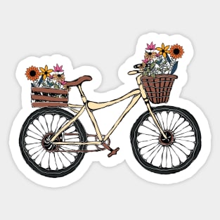Wildflower Bicycle Cottagecore Sticker